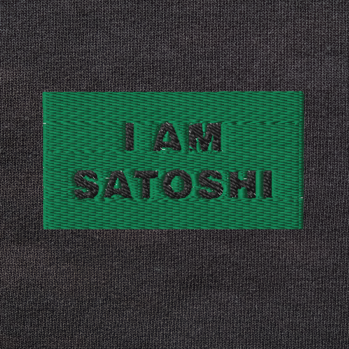 Unisex Organic Sweatshirt - BLACK - I AM SATOSHI (green)