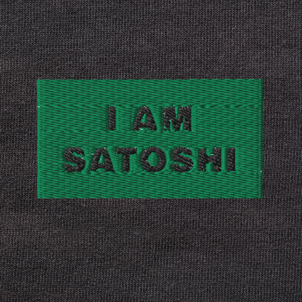 Unisex Organic Sweatshirt - BLACK - I AM SATOSHI (green)