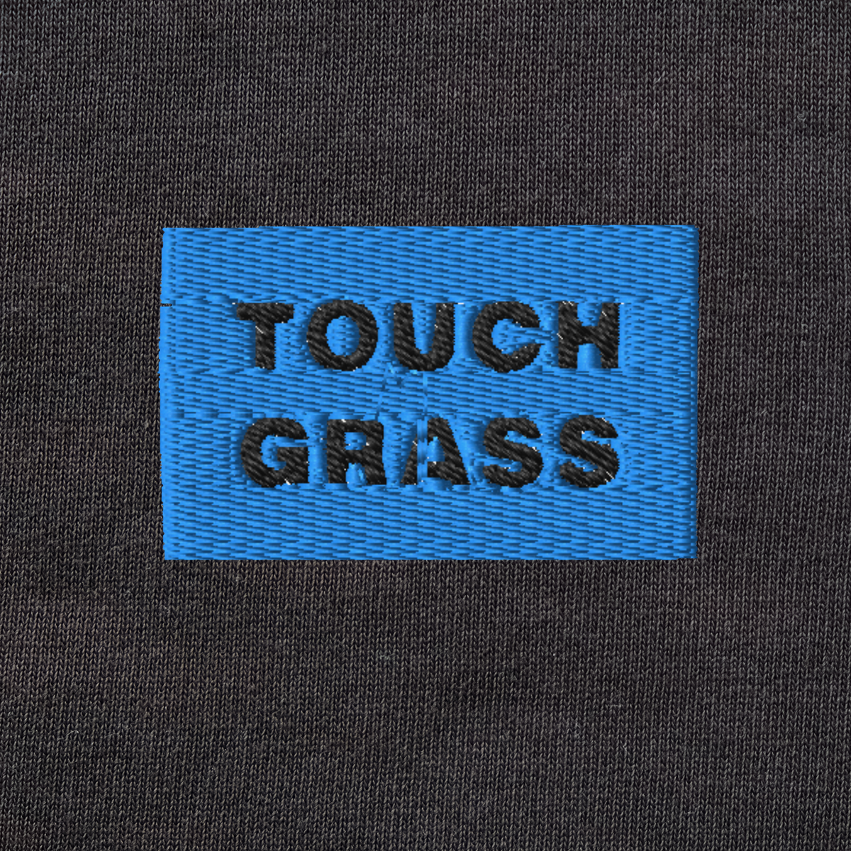 Unisex Organic Sweatshirt - BLACK - TOUCH GRASS (blue)