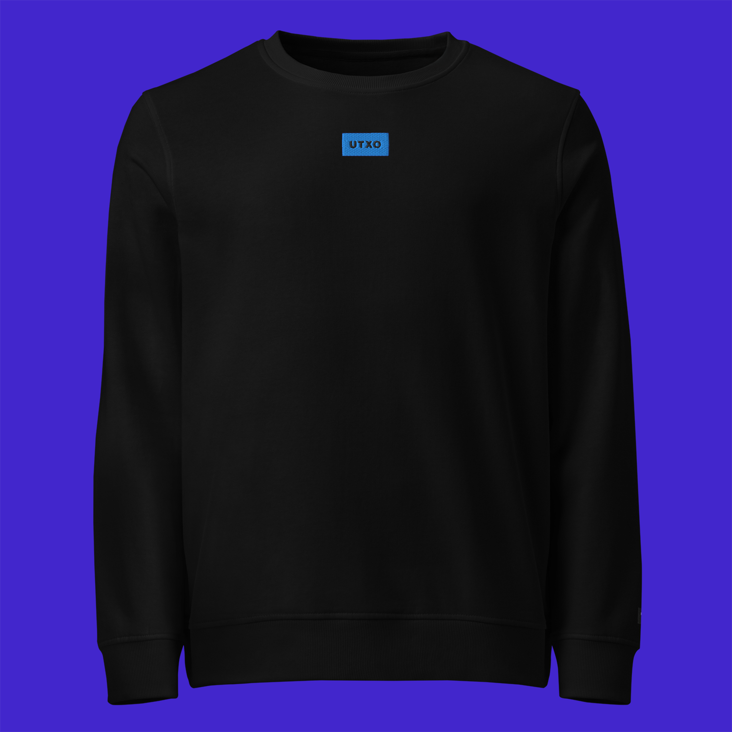 Unisex Organic Sweatshirt - BLACK - UTXO (blue)