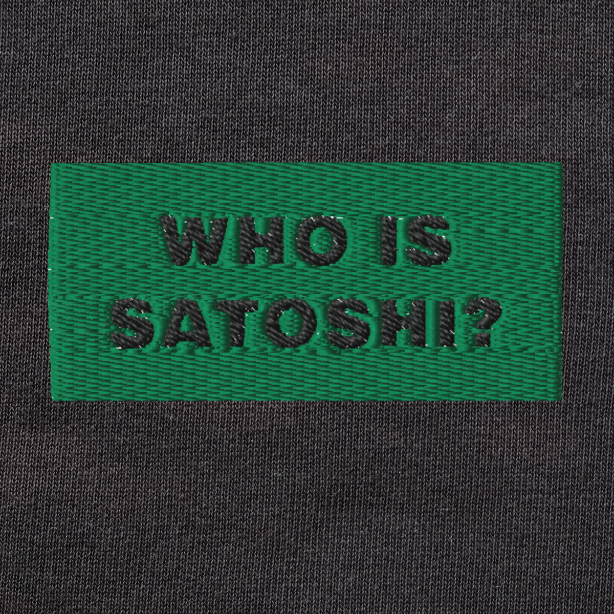 Unisex Organic Sweatshirt - BLACK - WHO IS SATOSHI (green)