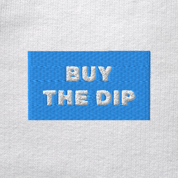 Unisex Organic Sweatshirt - WHITE - BUY THE DIP (blue)