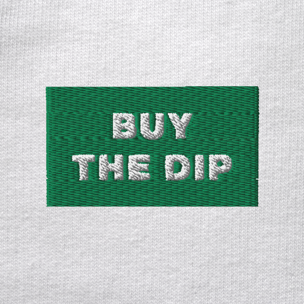 Unisex Organic Sweatshirt - WHITE - BUY THE DIP (green)