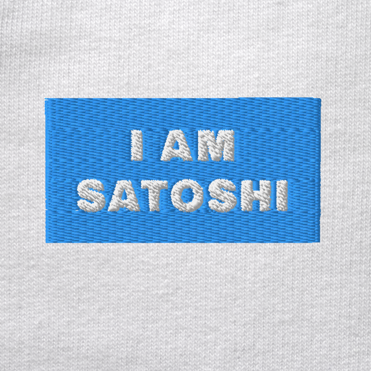 Unisex Organic Sweatshirt - WHITE - I AM SATOSHI (blue)