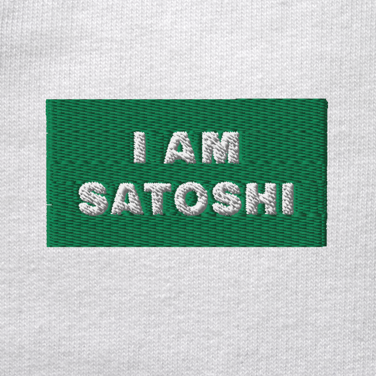 Unisex Organic Sweatshirt - WHITE - I AM SATOSHI (green)