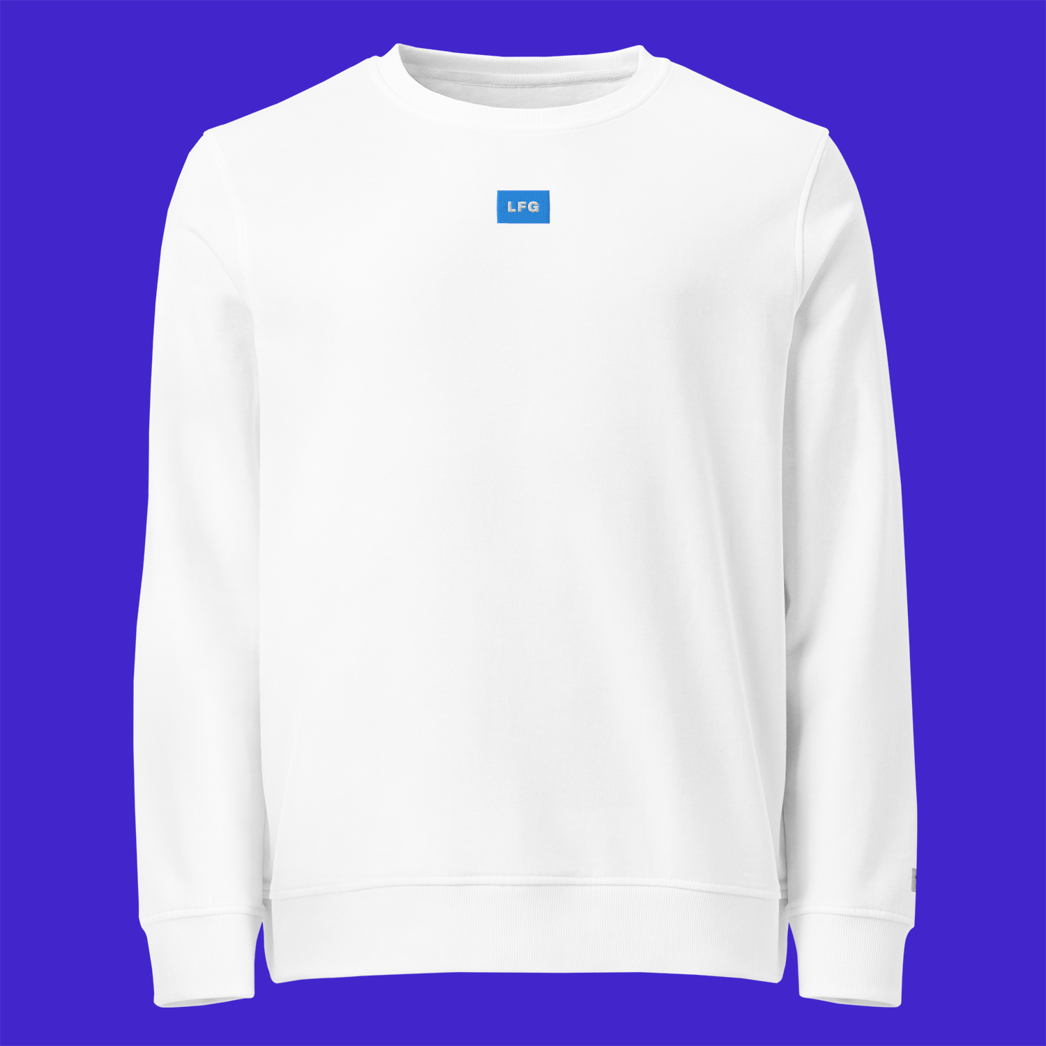 Unisex Organic Sweatshirt - WHITE - LFG (blue)