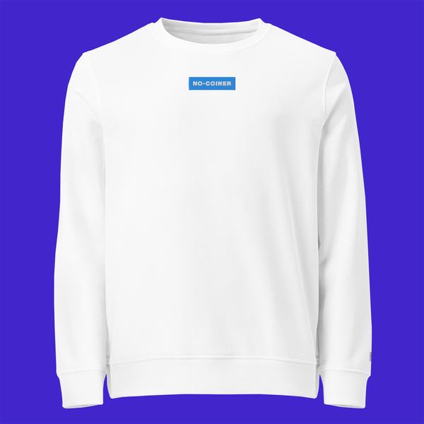 Unisex Organic Sweatshirt - WHITE - NO-COINER (blue)