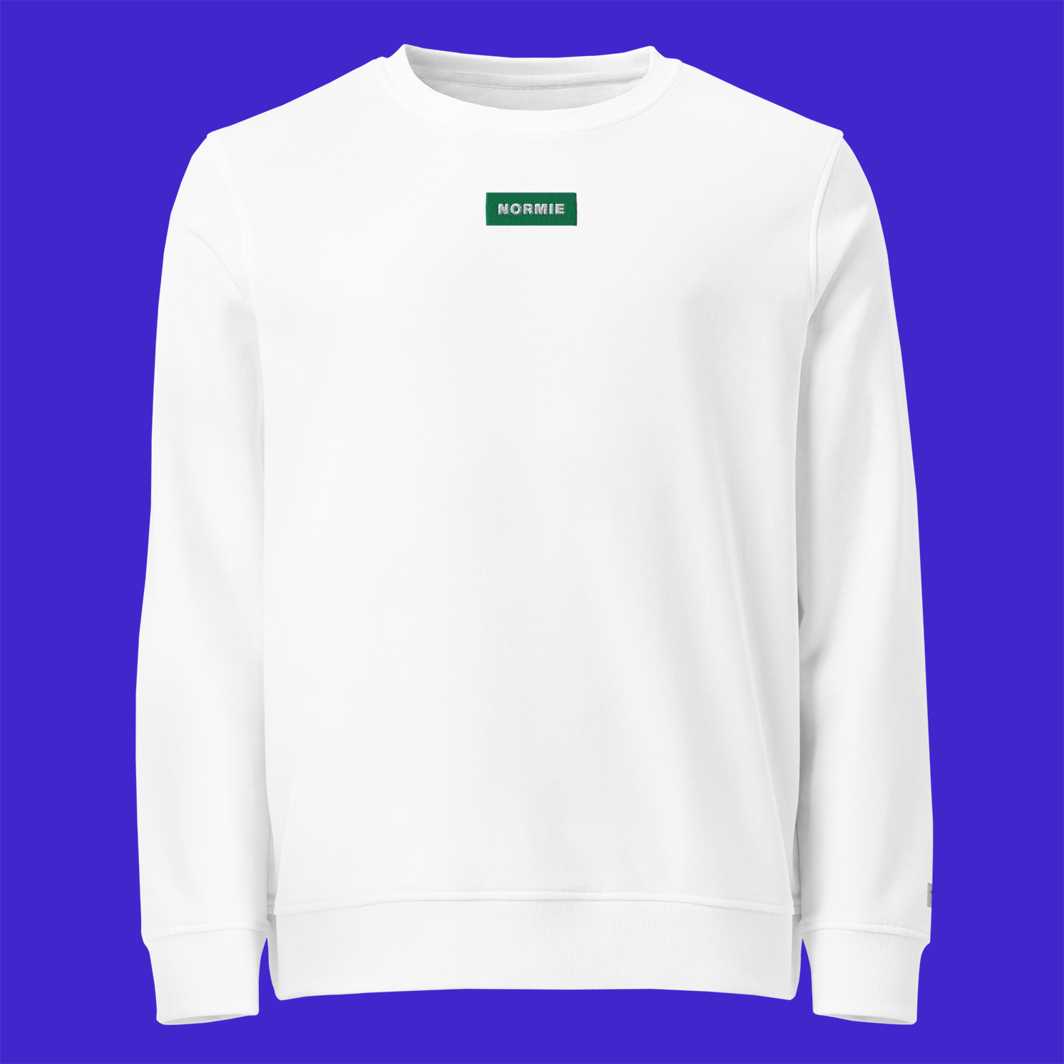 Unisex Organic Sweatshirt - WHITE - NORMIE (green)