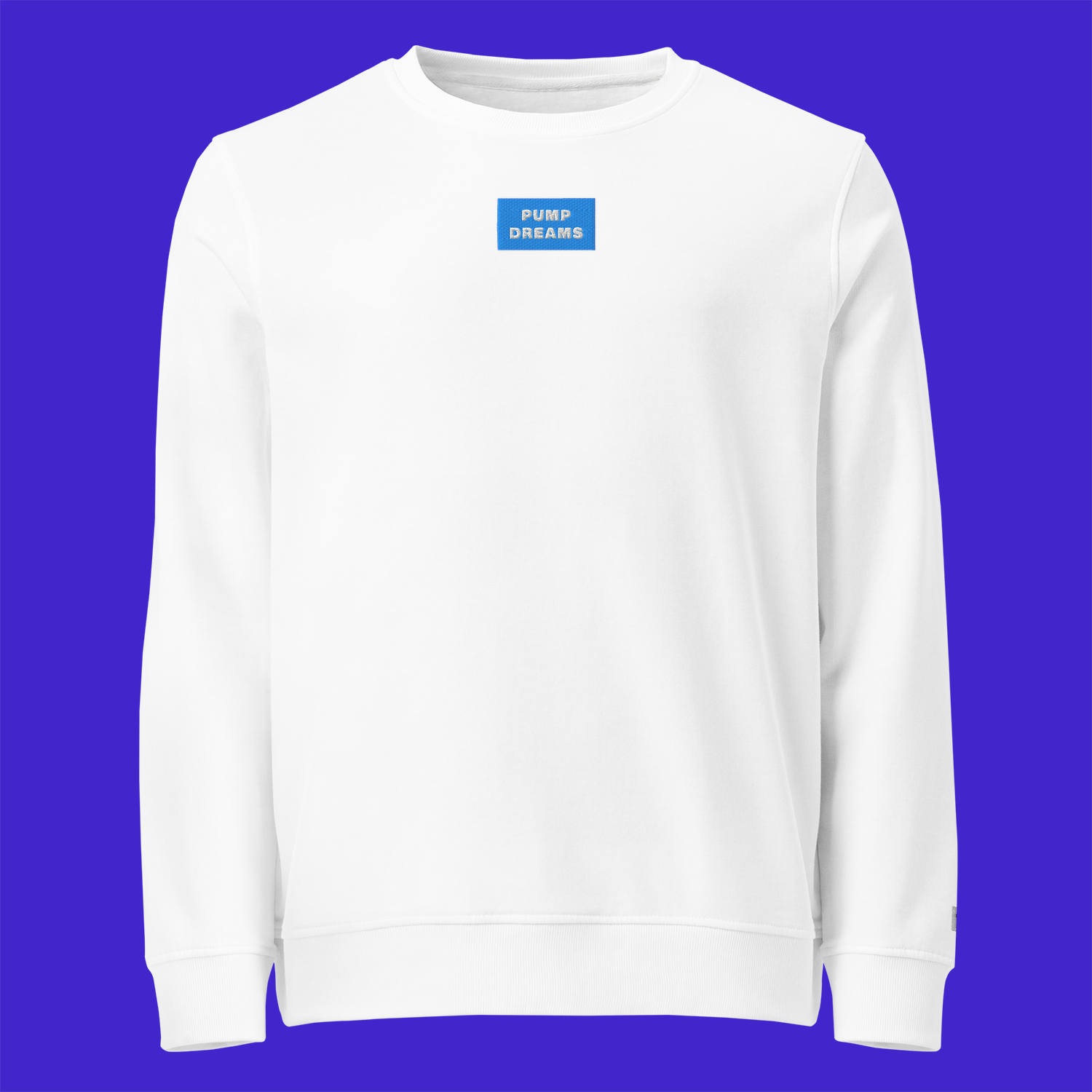 Unisex Organic Sweatshirt - WHITE - PUMP DREAMS (blue)
