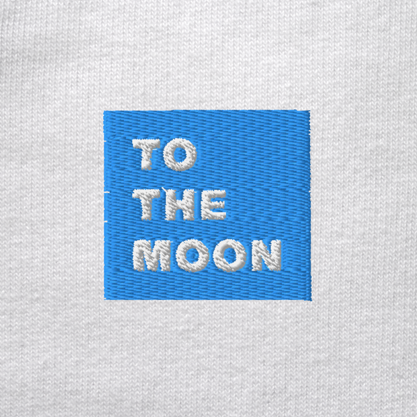 Unisex Organic Sweatshirt - WHITE - TO THE MOON (blue)