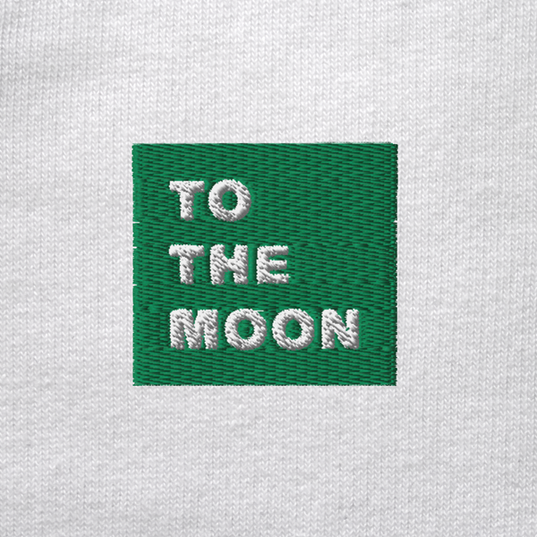 Unisex Organic Sweatshirt - WHITE - TO THE MOON (green)