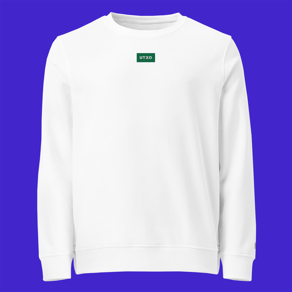 Unisex Organic Sweatshirt - WHITE - UTXO (green)