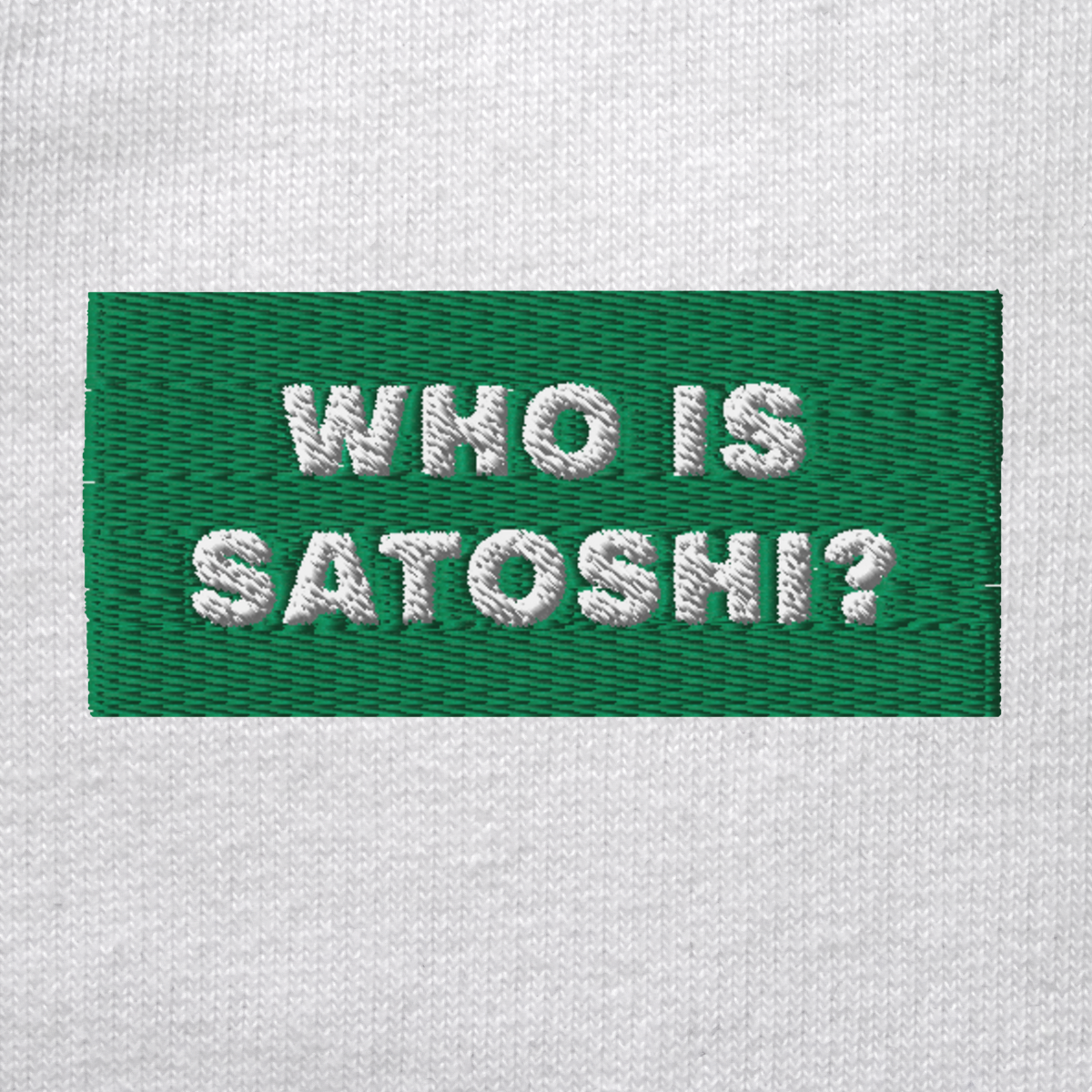 Unisex Organic Sweatshirt - WHITE - WHO IS SATOSHI (green)