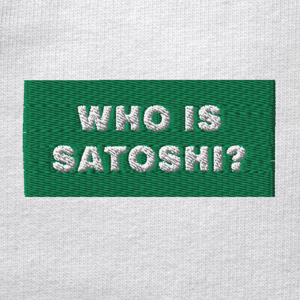 Unisex Organic Sweatshirt - WHITE - WHO IS SATOSHI (green)