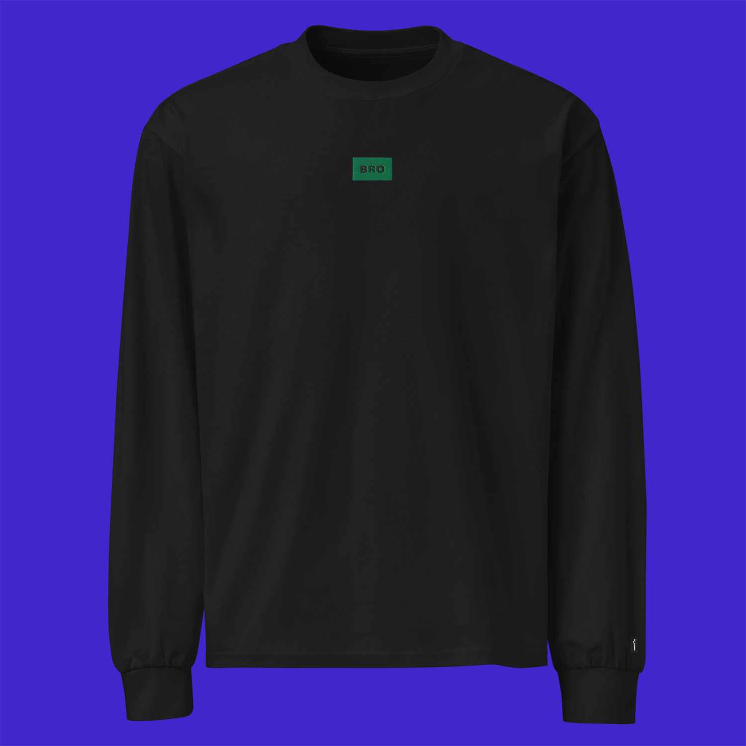 Unisex Premium Heavyweight Long Sleeve Shirt - BLACK - BRO (green)