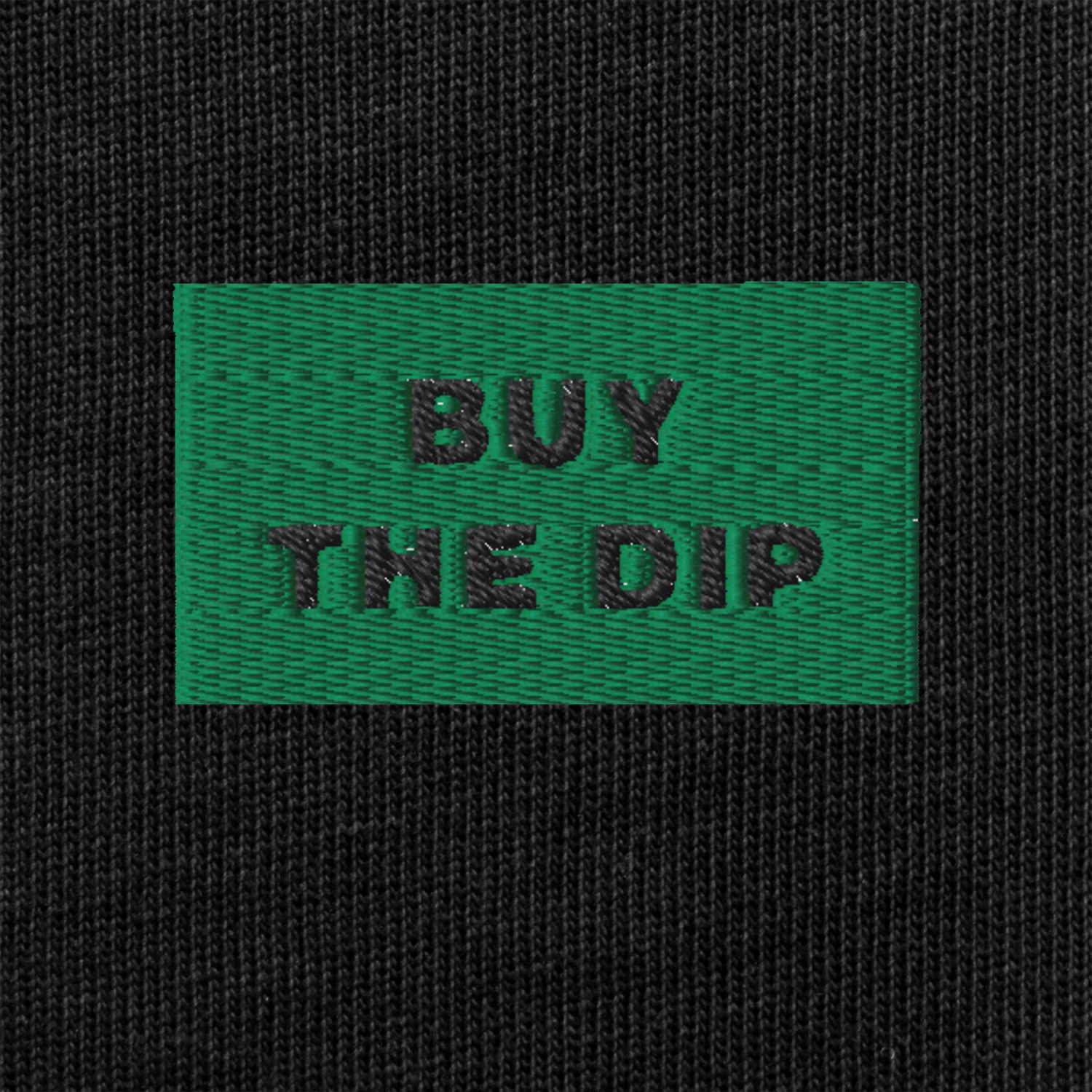 Unisex Premium Heavyweight Long Sleeve Shirt - BLACK - BUY THE DIP (green)