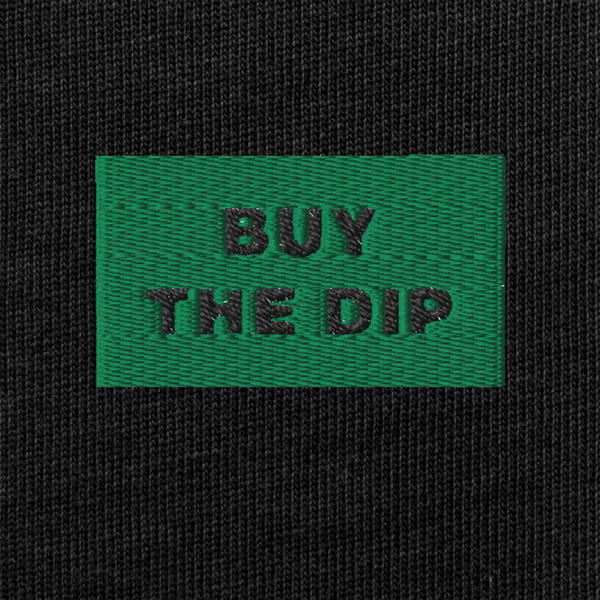Unisex Premium Heavyweight Long Sleeve Shirt - BLACK - BUY THE DIP (green)