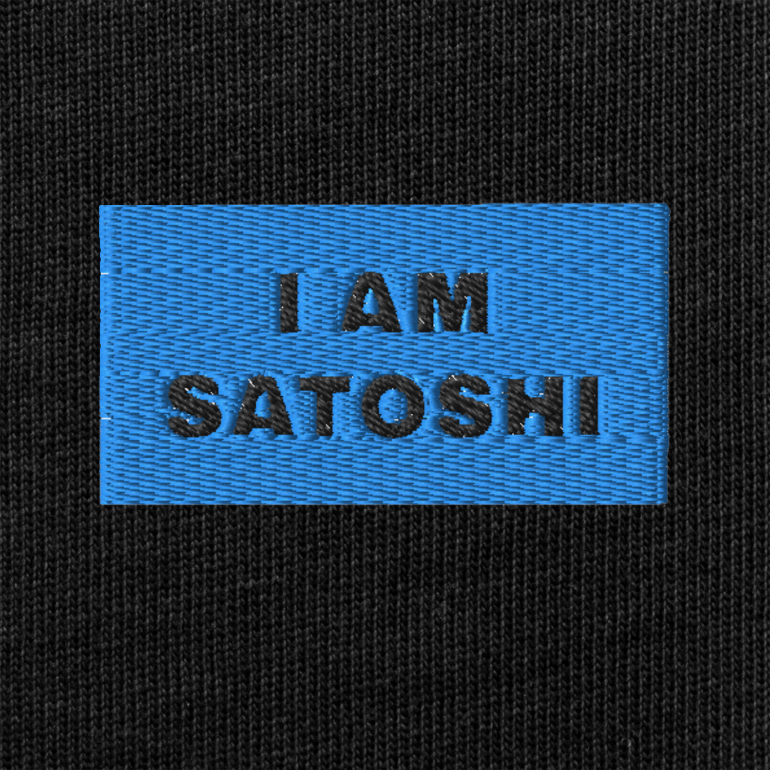 Unisex Premium Heavyweight Long Sleeve Shirt - BLACK - I AM SATOSHI (blue)