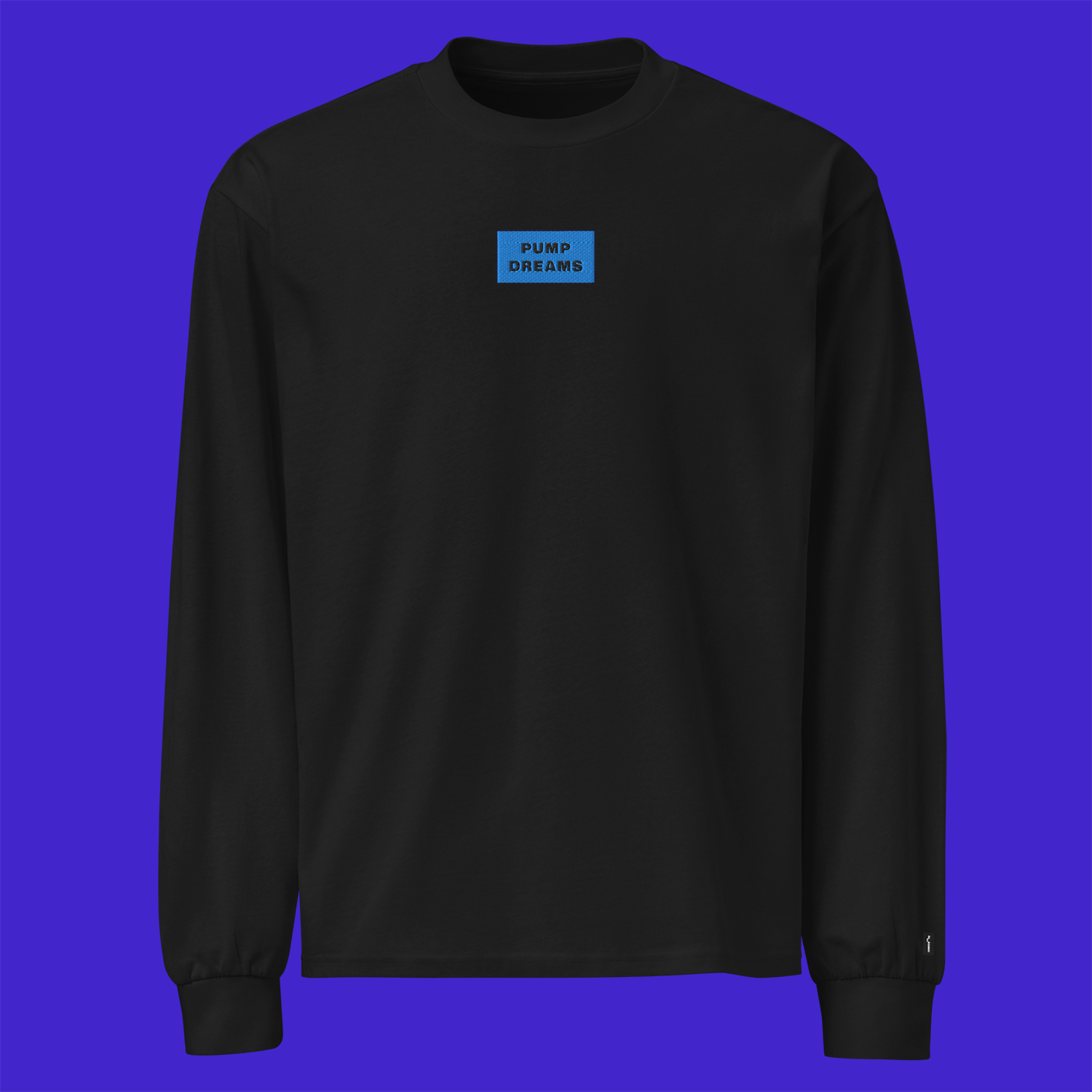 Unisex Premium Heavyweight Long Sleeve Shirt - BLACK - PUMP DREAMS (blue)