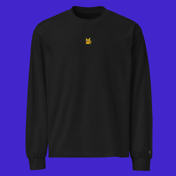 Unisex Premium Heavyweight Long Sleeve Shirt - BLACK - Pepekachu