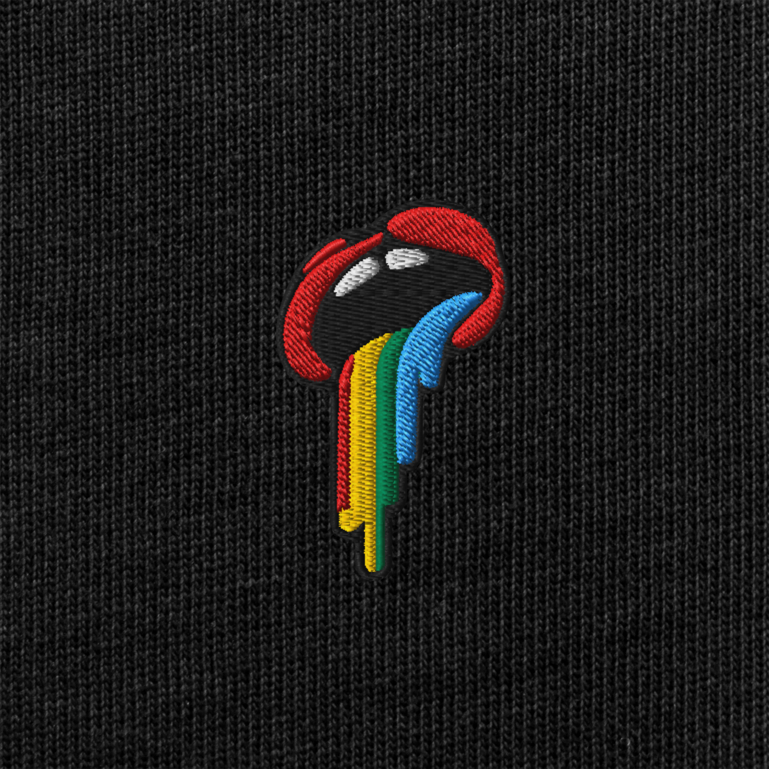 Unisex Premium Heavyweight Long Sleeve Shirt - BLACK - Rainbow