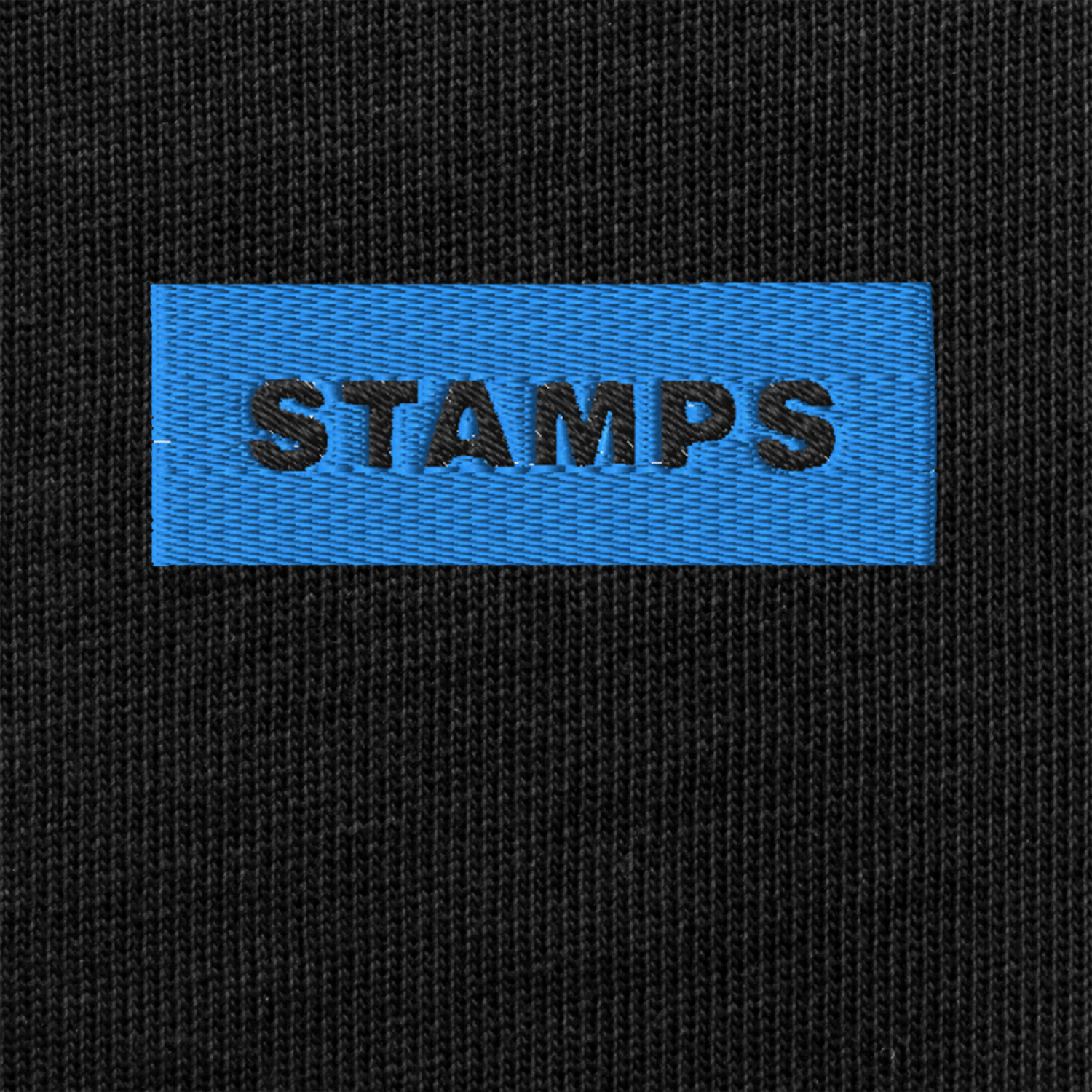 Unisex Premium Heavyweight Long Sleeve Shirt - BLACK - STAMPS (blue)