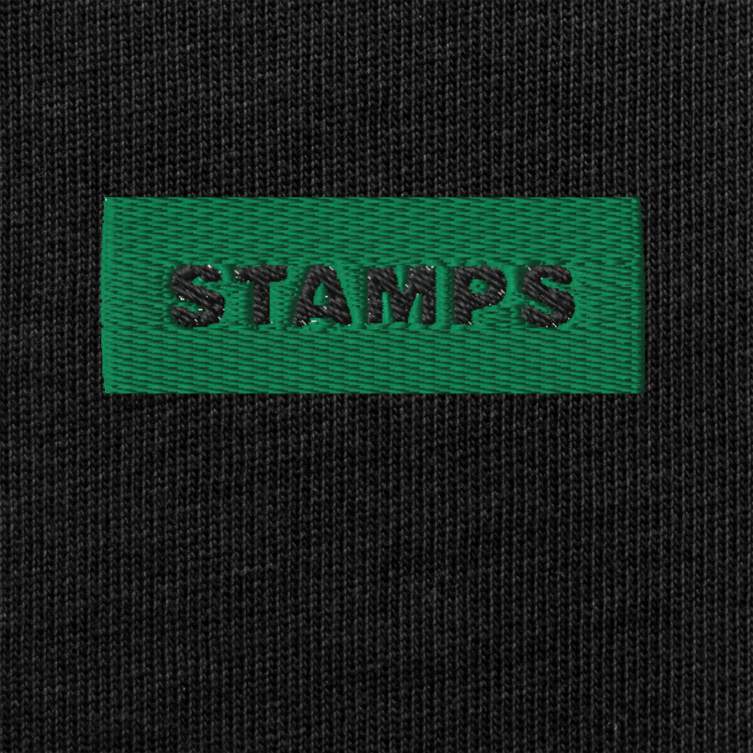 Unisex Premium Heavyweight Long Sleeve Shirt - BLACK - STAMPS (green)