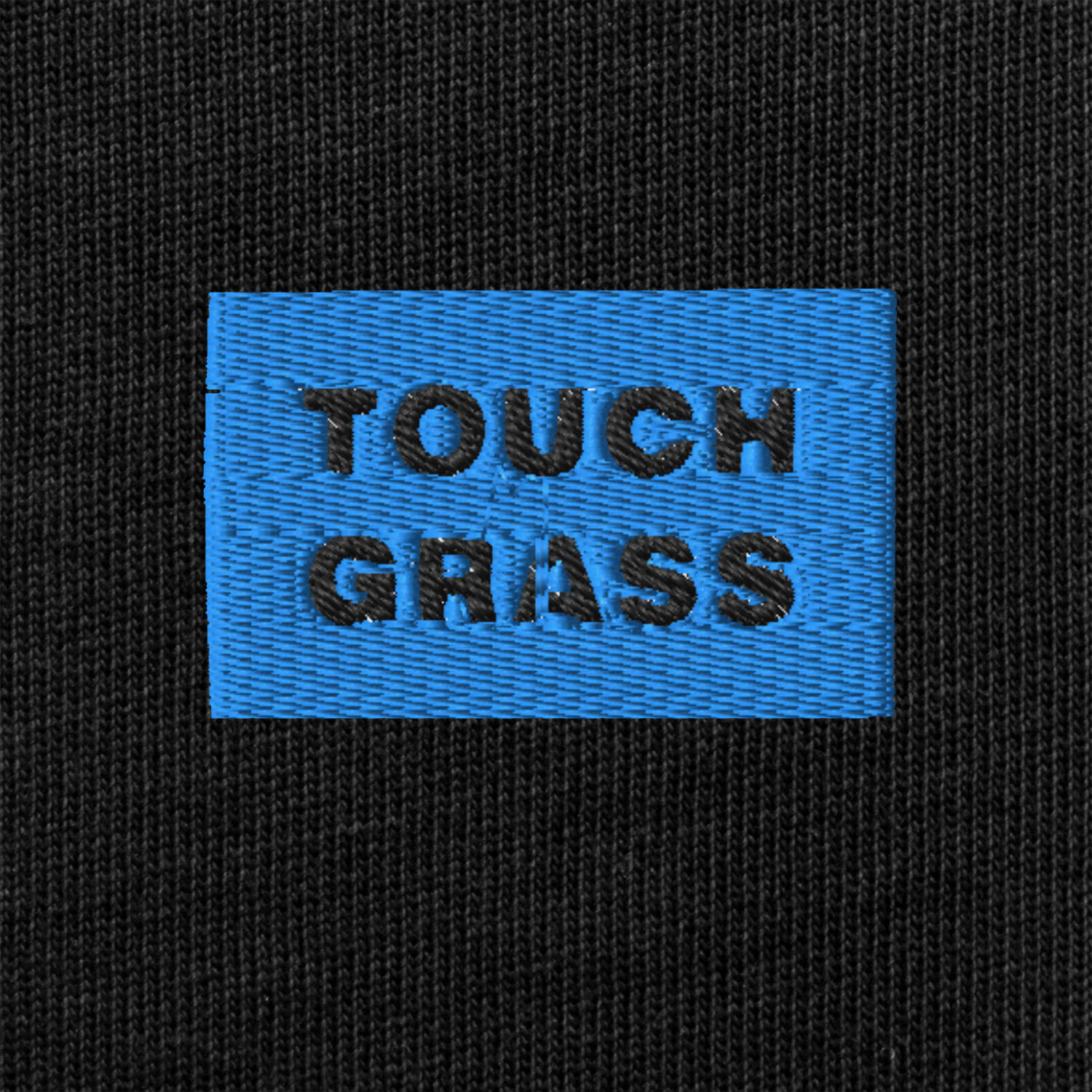 Unisex Premium Heavyweight Long Sleeve Shirt - BLACK - TOUCH GRASS (blue)