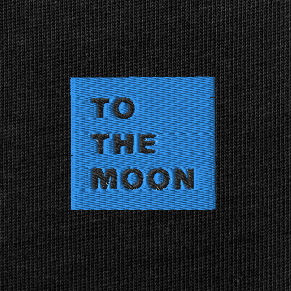 Unisex Premium Heavyweight Long Sleeve Shirt - BLACK - TO THE MOON (blue)