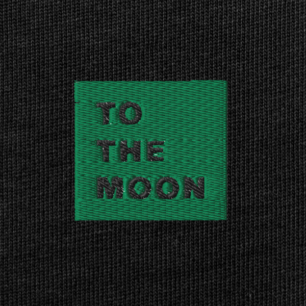 Unisex Premium Heavyweight Long Sleeve Shirt - BLACK - TO THE MOON (green)