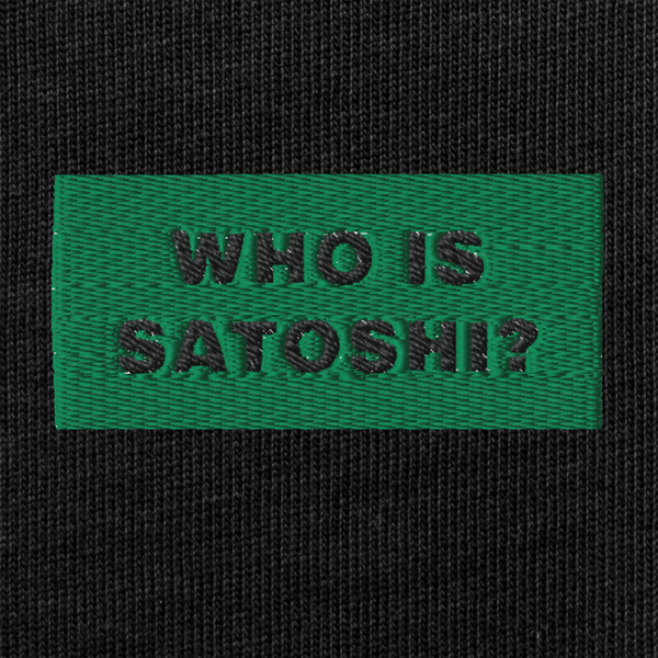 Unisex Premium Heavyweight Long Sleeve Shirt - BLACK - WHO IS SATOSHI (green)