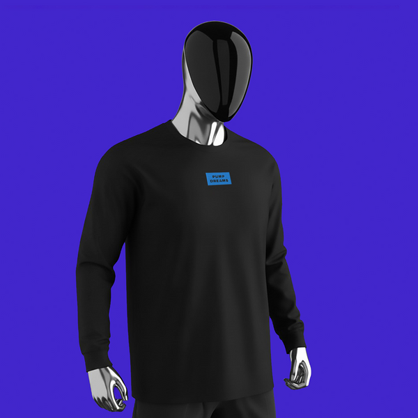 Unisex Premium Heavyweight Long Sleeve Shirt - BLACK - PUMP DREAMS (blue)