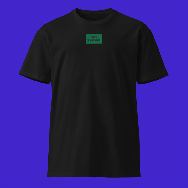 Unisex Premium T-Shirt - BLACK - BUY THE DIP (green)