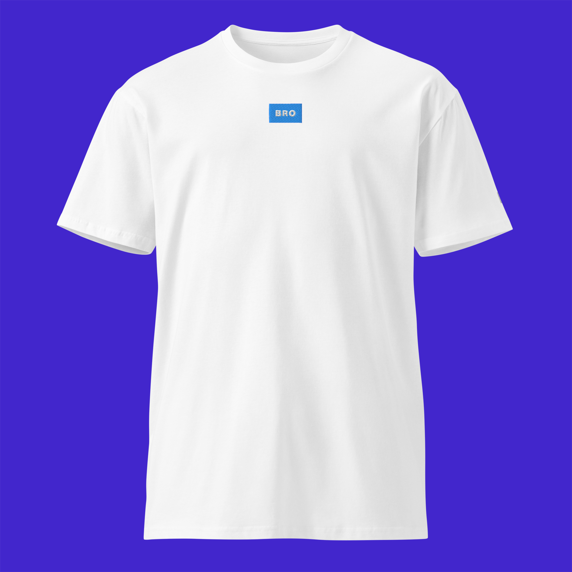 Unisex Premium T-Shirt - White - BRO (blue)