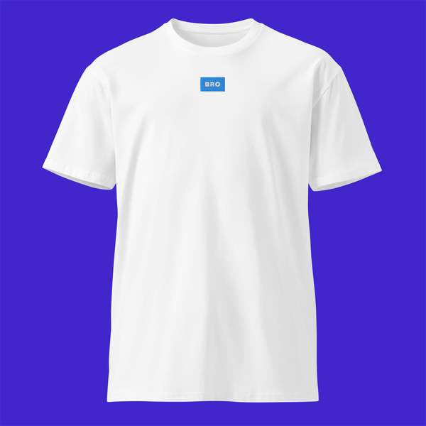 Unisex Premium T-Shirt - White - BRO (blue)