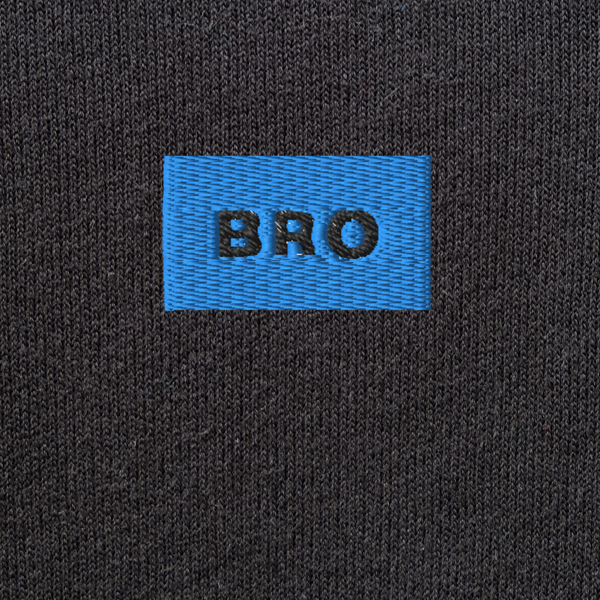 Unisex Pullover Hoodie - BLACK - BRO (blue)
