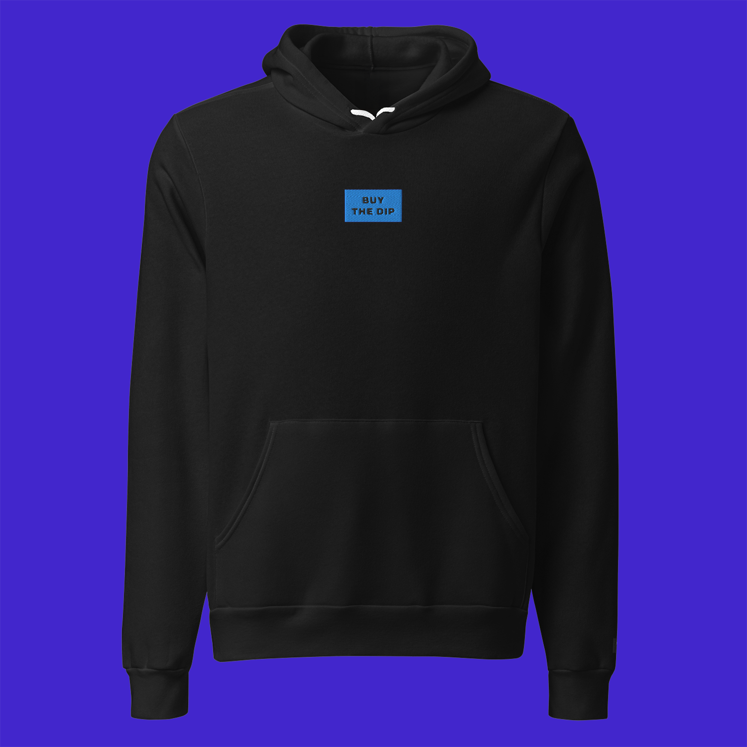 Unisex Pullover Hoodie - BLACK - BUY THE DIP (blue)