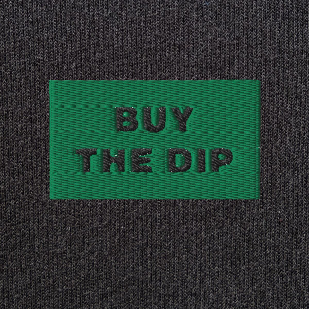Unisex Pullover Hoodie - BLACK - BUY THE DIP (green)