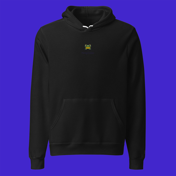 Unisex Pullover Hoodie - BLACK - FrogFolio