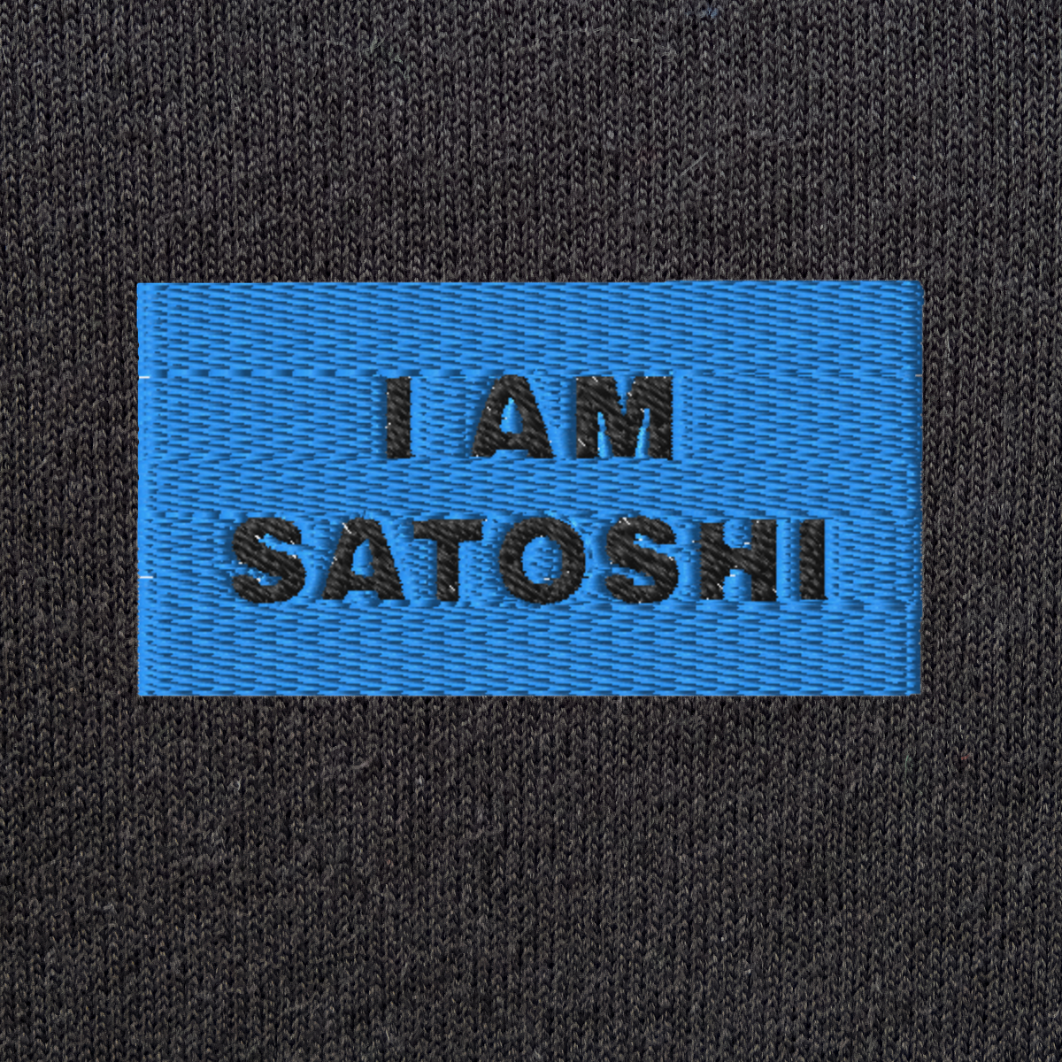 Unisex Pullover Hoodie - BLACK - I AM SATOSHI (blue)