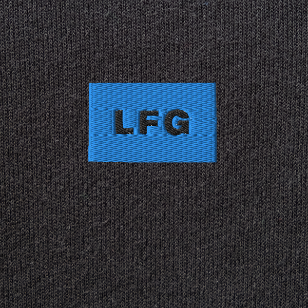Unisex Pullover Hoodie - BLACK - LFG (blue)