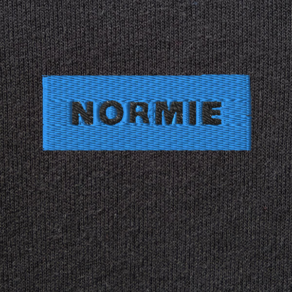 Unisex Pullover Hoodie - BLACK - NORMIE (blue)
