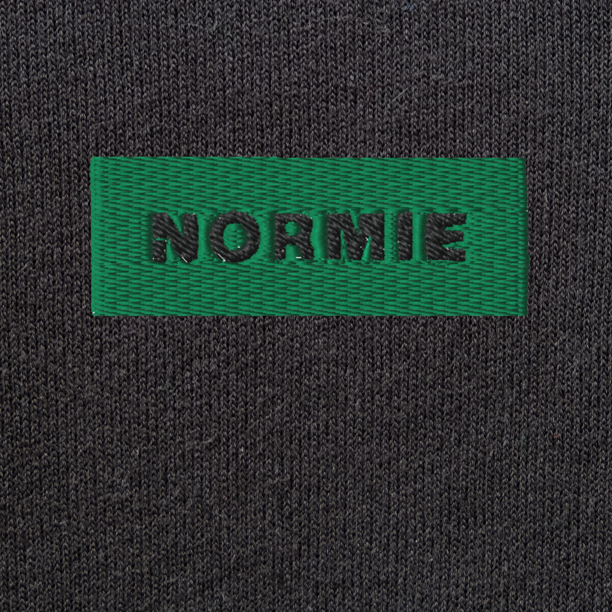 Unisex Pullover Hoodie - BLACK - NORMIE (green)