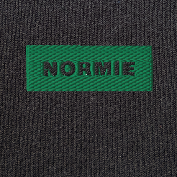 Unisex Pullover Hoodie - BLACK - NORMIE (green)