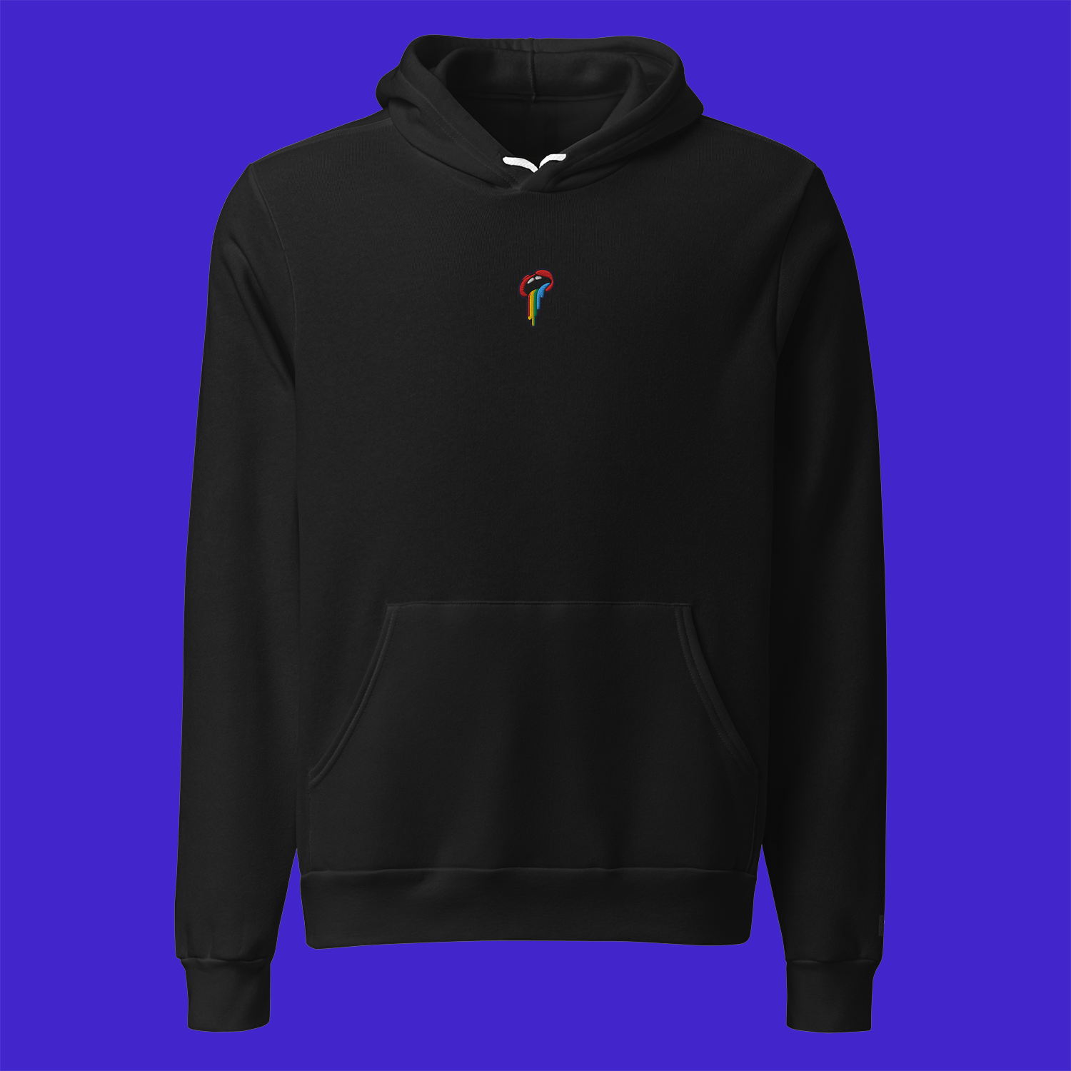 Unisex Pullover Hoodie - BLACK - Rainbow