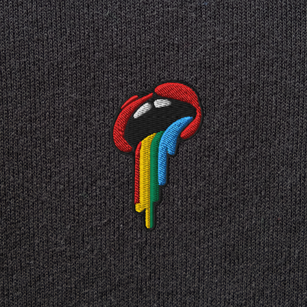 Unisex Pullover Hoodie - BLACK - Rainbow