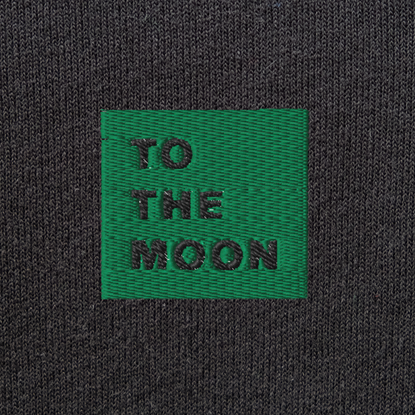 Unisex Pullover Hoodie - BLACK - TO THE MOON (green)