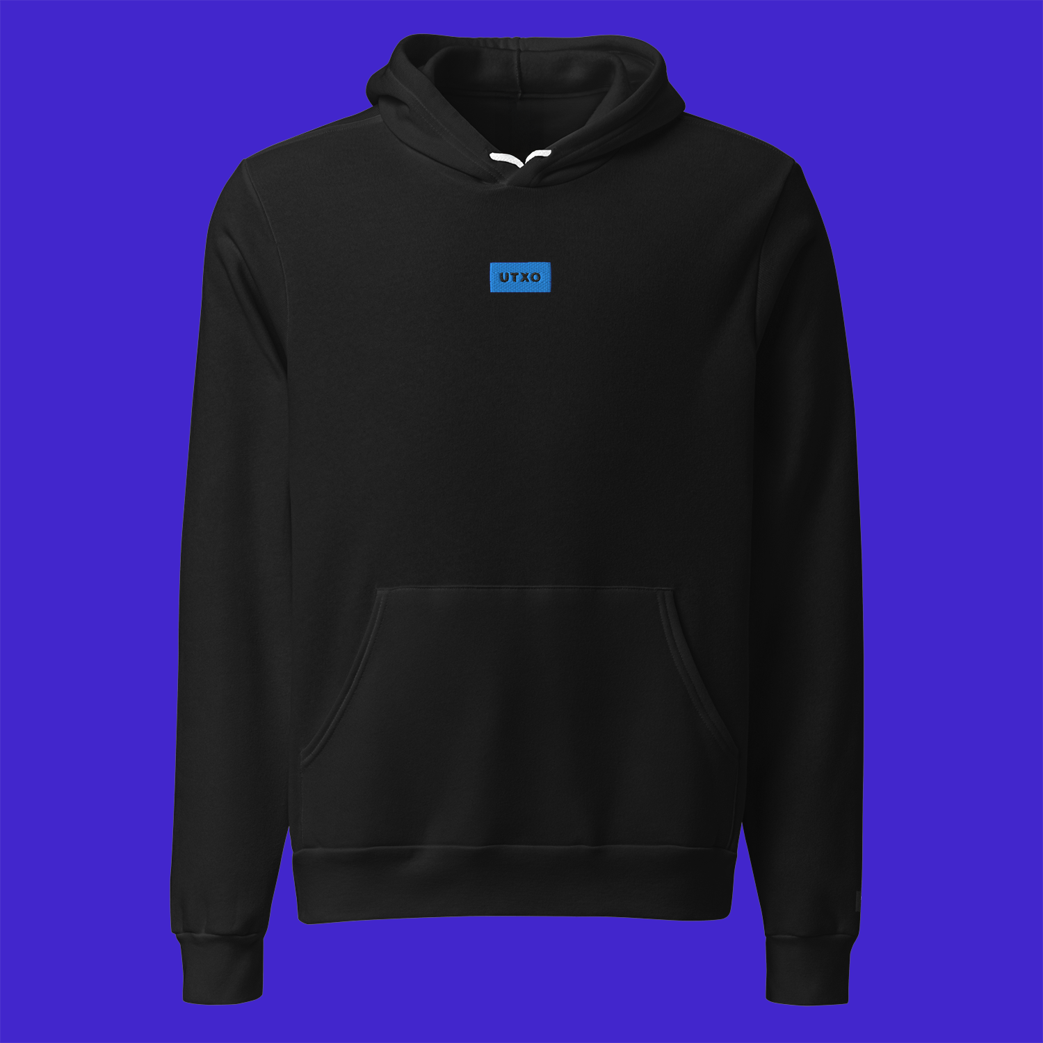 Unisex Pullover Hoodie - BLACK - UTXO (blue)