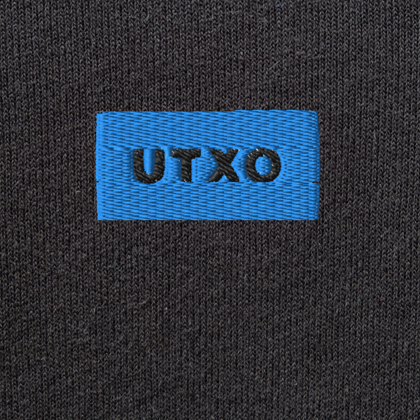 Unisex Pullover Hoodie - BLACK - UTXO (blue)