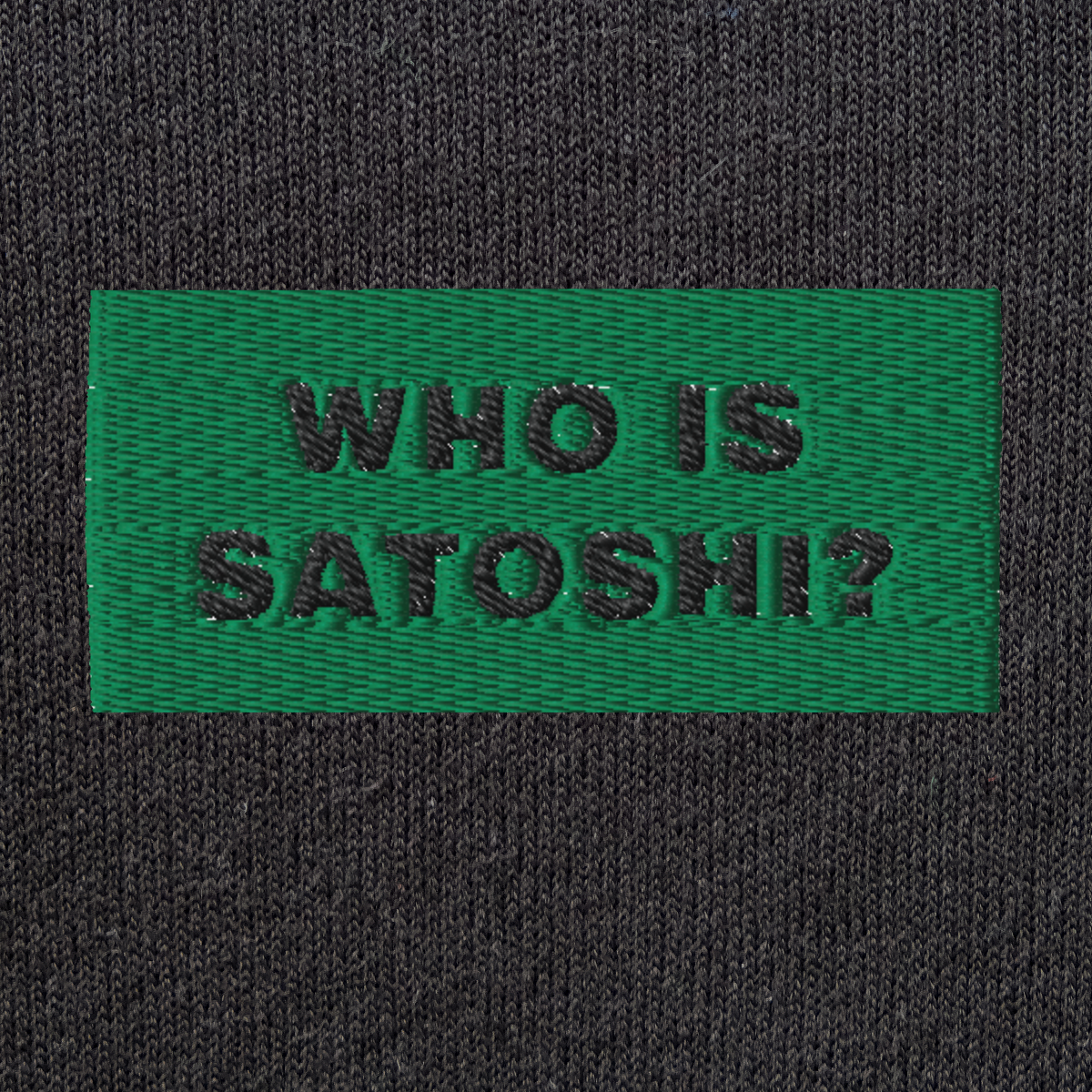 Unisex Pullover Hoodie - BLACK - WHO IS SATOSHI (green)